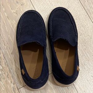 Zara Blue Dress Shoes Elegant Moccasin Style